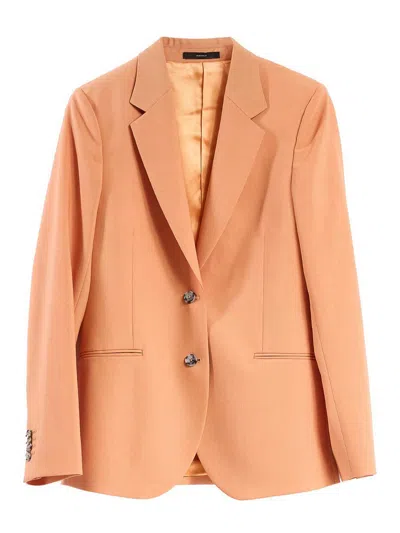 Paul Smith Jacket Two Buttons Fresh Wool In Orange