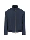 Paul Smith Modern High Collar Jacket With Snap Detail In Blue