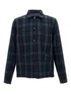 Paul Smith Checked Blazer With Button Front And Pockets In Blue