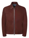Paul Smith Brown Suede Jacket With Classic Collar And Silk Lining In Brown