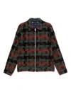 Paul Smith Geometric Pattern Wool Jacket Design In Green