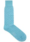 Paul Smith Jeremy Polka-dot Cotton-blend Socks In Blue