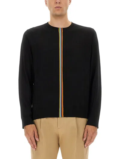 PAUL SMITH PAUL SMITH JERSEY WITH STRIPED DETAIL