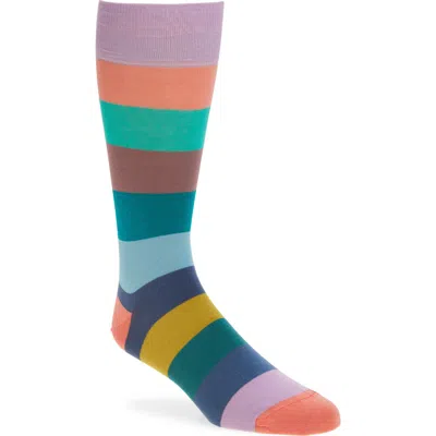 Paul Smith Jonathan Stripe Dress Socks In Purple