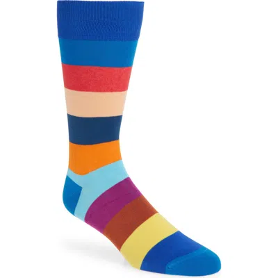 Paul Smith Jonathan Stripe Dress Socks In Cobalt Blue