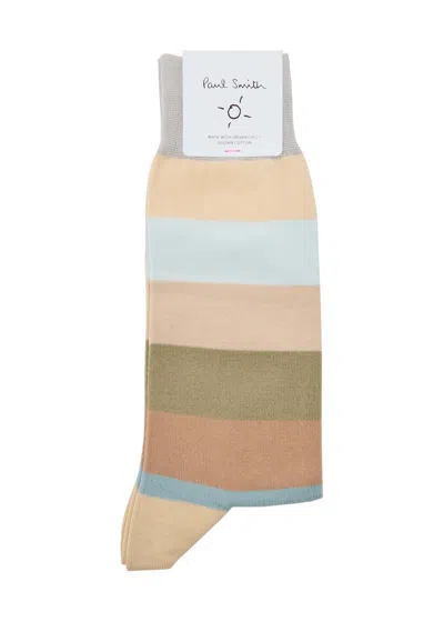 Paul Smith Jonathan Striped Cotton-blend Socks In Neutral