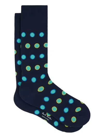 Paul Smith Joris Dots Patterned Socks In Blue