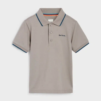 Paul Smith Junior 2-13 Years Grey Signature Logo Polo Shirt