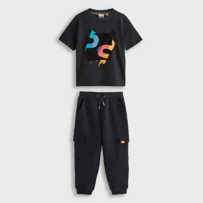 Paul Smith Junior 3-12 Years Black T-shirt And Joggers Set