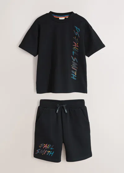 Paul Smith Junior 3-12 Years Black T-shirt And Shorts Set