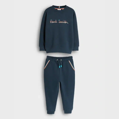 Paul Smith Junior 3-12 Years Navy Sweatshirt And Joggers Set Blue