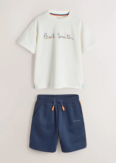 Paul Smith Junior 3-12 Years White T-shirt And Shorts Set