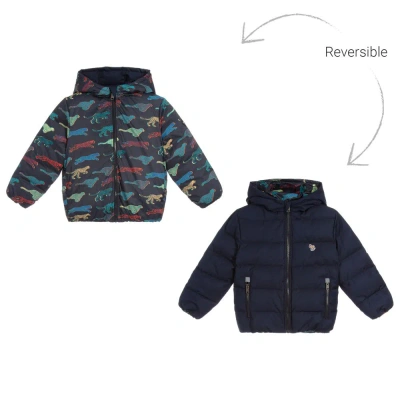 Paul Smith Junior Kids' Boys Blue Reversible Puffer Jacket