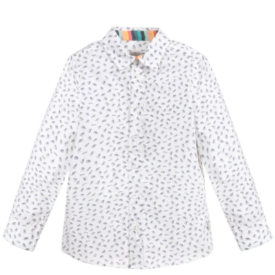 Paul Smith Junior Kids' Boys White Cotton Shirt