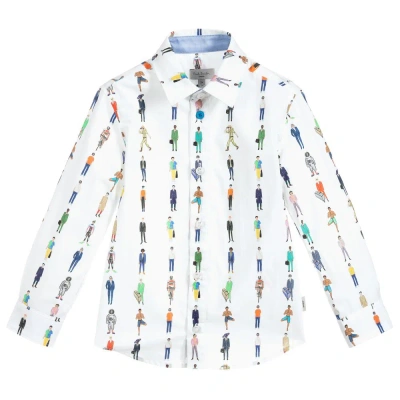 Paul Smith Junior Kids' Boys White Cotton Shirt