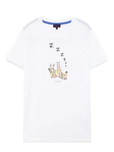 Paul Smith Junior Kids' Graphic-print T-shirt In White