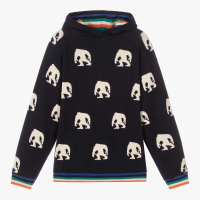 Paul Smith Junior Teen Boys Yeti Hooded Sweater In Blue