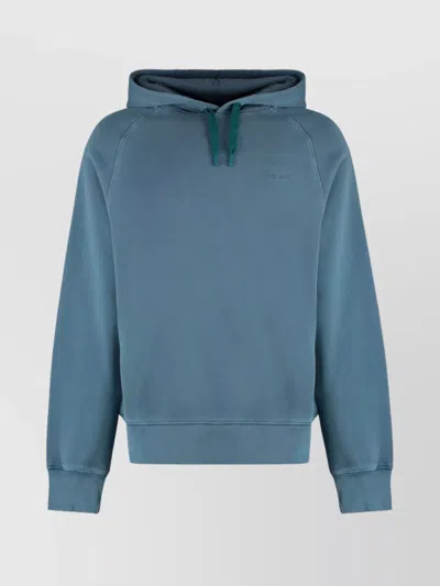 Paul Smith Kangaroo Pocket Organic Cotton Hoodie In Blue