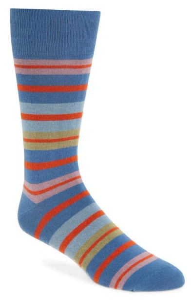 Paul Smith Kean Stripe Cotton Blend Socks In Blue