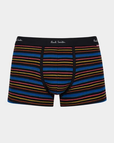 Paul Smith Kean Striped Stretch-cotton Trunk Briefs In Multi