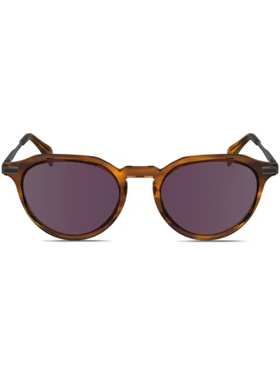 Paul Smith Keats Round-frame Sunglasses In Brown