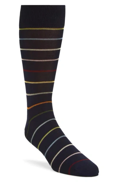 Paul Smith Keith Stripe Dress Socks In Blue