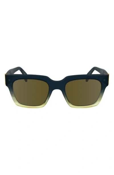 Paul Smith Kenley 52mm Rectangular Sunglasses In Petrol/sand