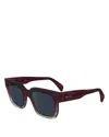 Paul Smith Men's Kenley Acetate Square Sunglasses In Burgundy/nude