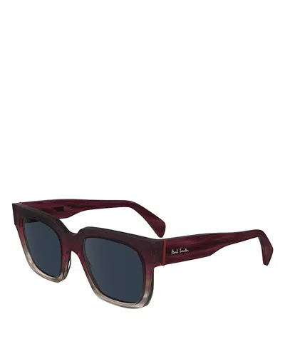 Paul Smith Men's Kenley Acetate Square Sunglasses In Burgundy/beige