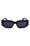 Paul Smith Kennet 54mm Rectangular Sunglasses In Allover Stripes Black