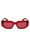 Paul Smith Kennet 54mm Rectangular Sunglasses In Dark Red