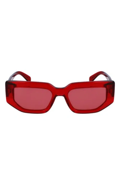 Paul Smith Kennet 54mm Rectangular Sunglasses In Dark Red