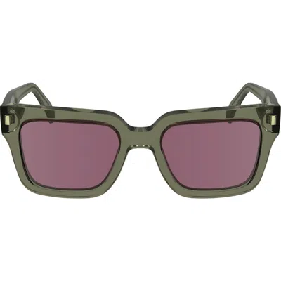 Paul Smith Kenton 52mm Rectangular Sunglasses In Khaki