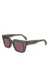 Paul Smith Men's Kenton Acetate Rectangle Sunglasses In Green/brown Solid