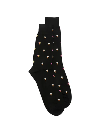 Paul Smith Kerry Ice Cream-print Socks In Black