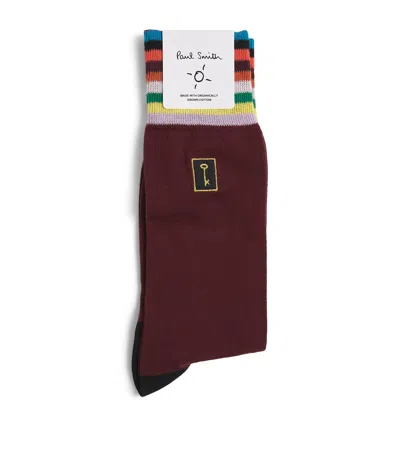 Paul Smith Key Embroidered Socks In Red