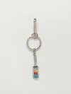 Paul Smith Silver Artist Stripe 'mini' Keyring Multicolour In Multicolor