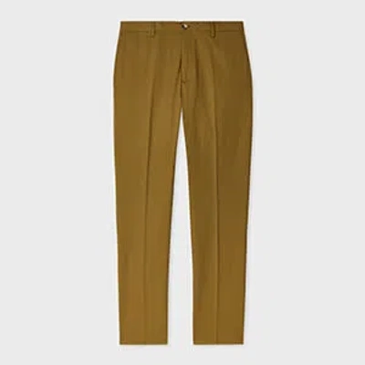Paul Smith Khaki Fine Cotton Twill Trousers Brown