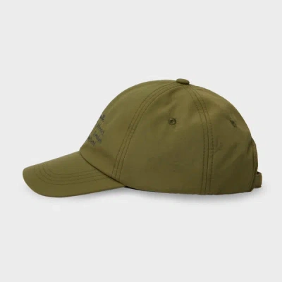 Paul Smith Khaki 'floral Street' Cap Brown In Green