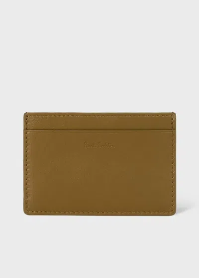 Paul Smith Khaki Leather Card Holder Grey