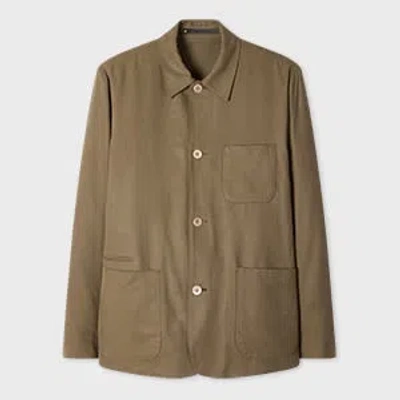 Paul Smith Khaki Lyocell-twill Work Jacket Green In Brown