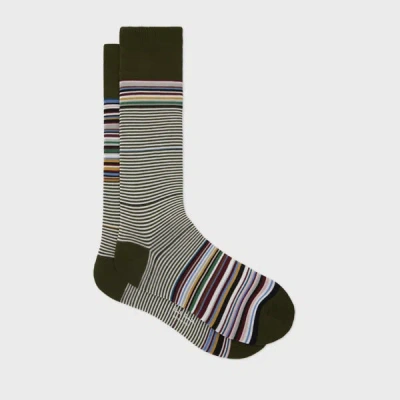 Paul Smith Striped Socks In Blue