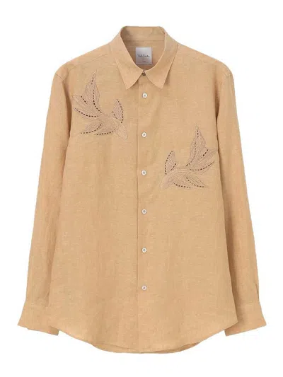 Paul Smith Kingyo Embroidered Linen Shirt In Multi