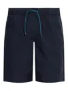 Paul Smith Knee-length Navy Shorts With Elasticated Drawstring Waist