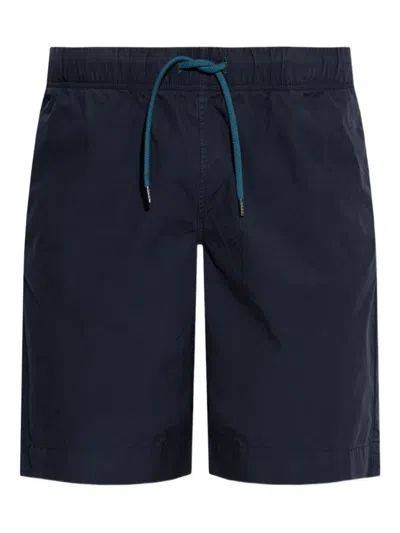 Paul Smith Knee-length Navy Shorts With Elasticated Drawstring Waist