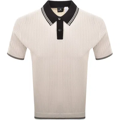 Paul Smith Knit Polo T Shirt Beige In Sand