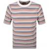 Paul Smith Knit Stripe T Shirt White In White