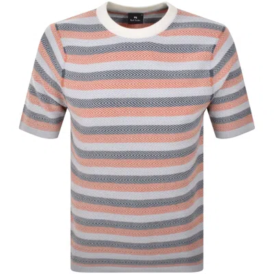 Paul Smith Knit Stripe T Shirt White