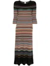Paul Smith Signature Stripe Knitted Midi Dress In Multicolour