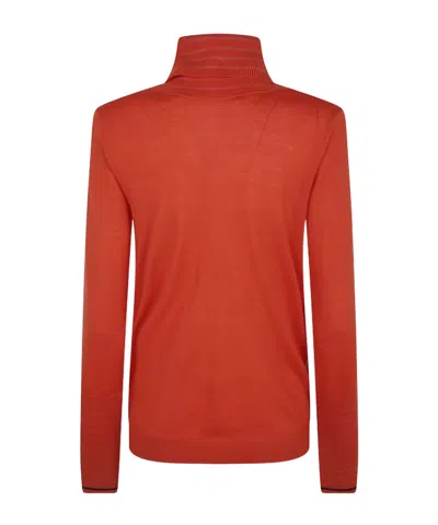 Paul Smith Knitted High-neck Sweater In Orange